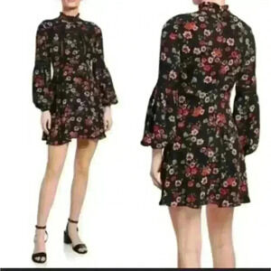 Free Generation Los Angeles Black Floral Crochet Boho Coquette Dress Size Medium